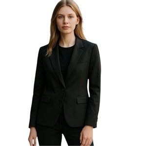 Theory Womens Black Blazer Single Button Closure Lined | size 10